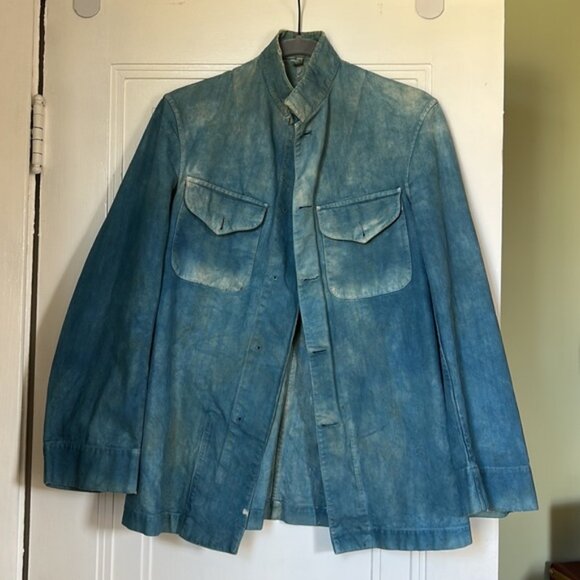 Natural indigo dyed vintage military naval jacket - Picture 2 of 10